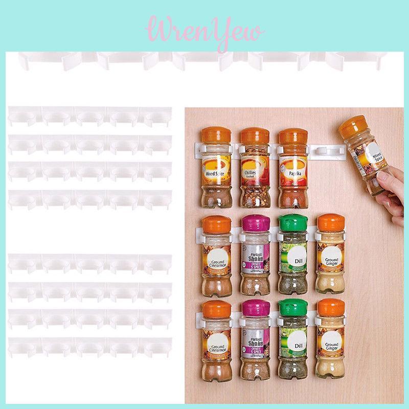 N 4 Stück Clip Aufbewahrung Zuhause Küche Kleben Gewürz Wandregal Lagerung Griff Organizer