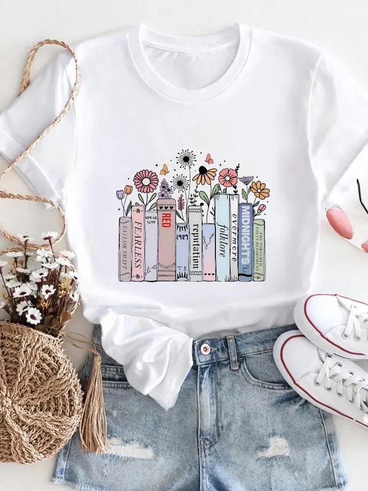 Camiseta de Verano de Manga Corta con Estampado Casual de Moda para Mujer con Patrón de Fruta de Limón, Ropa de Moda con Cuello Redondo de Tejido de Poliéster