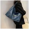 New Women's Large Capacity Tote Bag Soft Leather Shoulder Bag Vintage Casual Handheld Bucket Bag