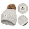 Fashionable Winter Hat with Pom-pom Grey - Peterson