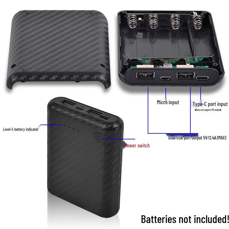 4-Section 18650 Battery Box Power Bank Shell Kit