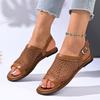 Fashion Women's Sandals Summer New Flat Bottom Women's Slippers Fashion Mesh Breathable Beach Shoes 2025 Large Size 43 Zapatos De Mujer