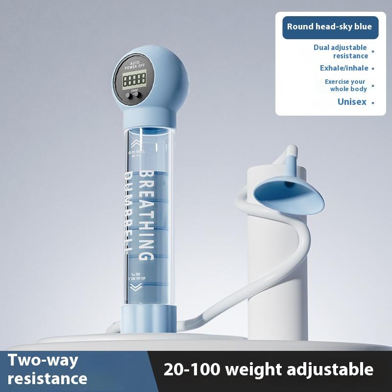 1Pc With Counter Counter Breathing Exercise Device Skin Improve Feature Adjustable Resistance Deep Breathing Dumbbell