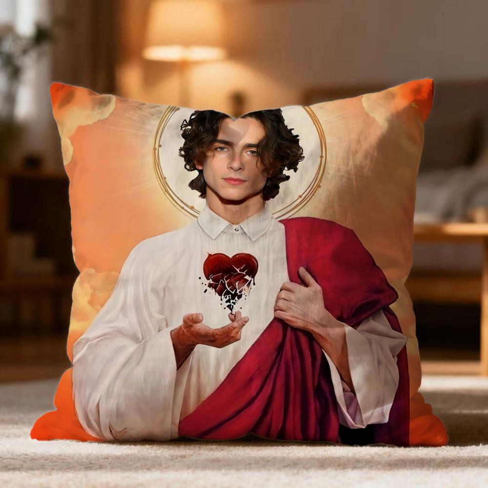 Hot T-Ttimothee Chalamet Cushion Cover Soft Washable Pillow Case Multi-Scene For Couch Bed Travel Office Use