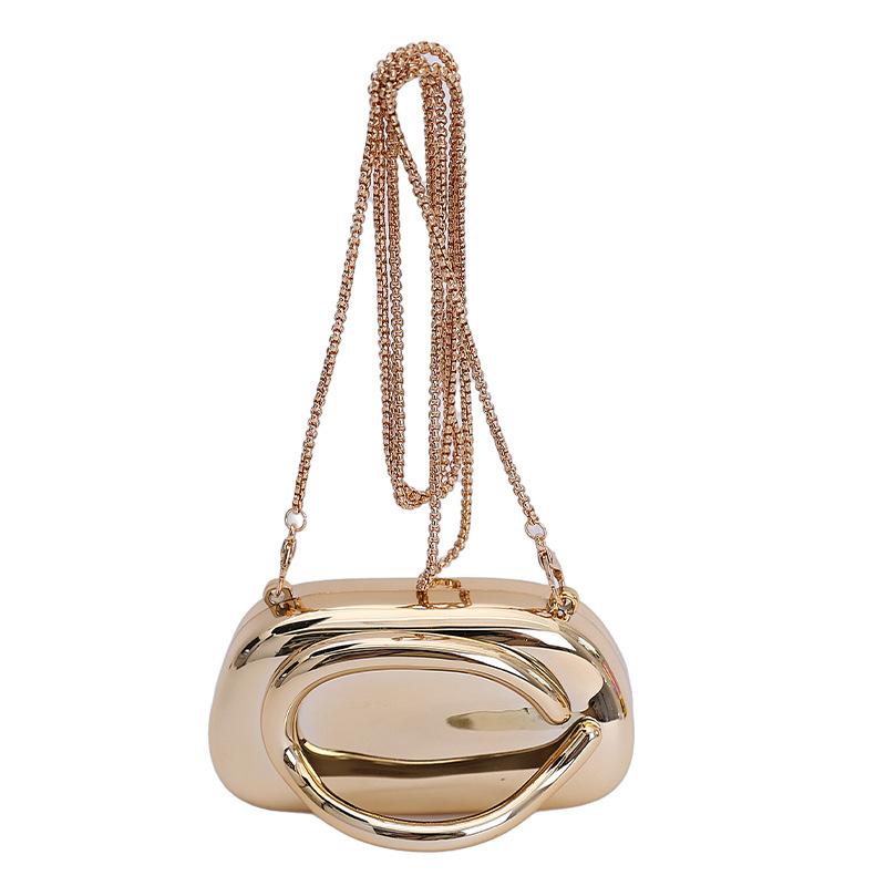 Trendy mini clutch bag, dinner bag, acrylic bag, metal handle, shoulder messenger bag, women