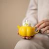 Underglaze Hand-painted Rapeseed Flower Teapot Ceramic Single Pot Household Filter Ball Hole Kung Fu Tea Set Teapot Literati