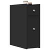 Vidaxl Narrow Bathroom Cabinet On Wheels, Black