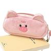 Cute Cartoon Pencil Case for Kids Sweet Animal Piggy Puppy Stationery Storage Bag Portable Large Capacity Pen Bag Student