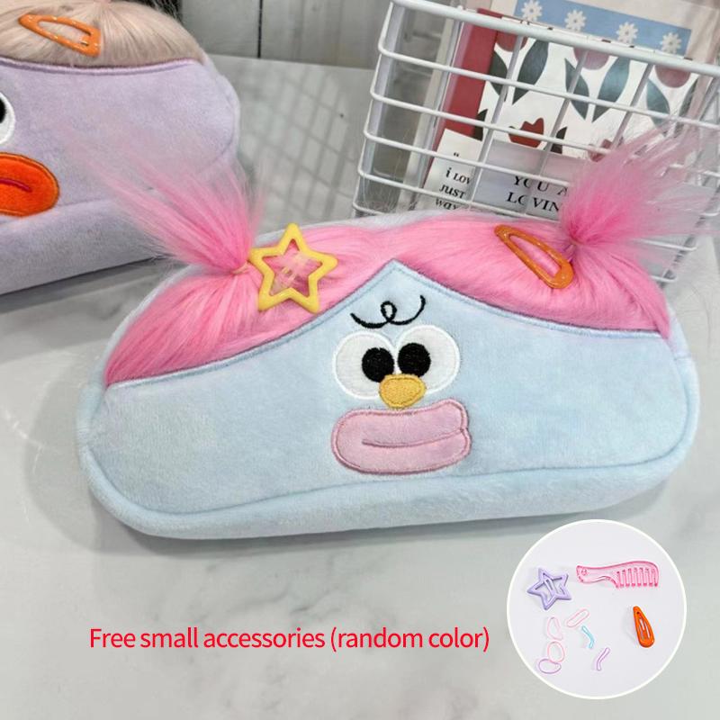Kawaii Plush Pen Pouch Large Capacity Pencil Case Funny Stationery Storage Bags Cosmetic Pouch Packing Supplies Student Gifts