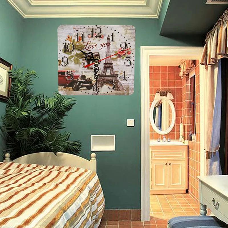 13cm New Vintage Style Non-ticking Silent Antique Wood Wall Clock For Home Kitchen Office Decoration Wall Clocks Fashion Design