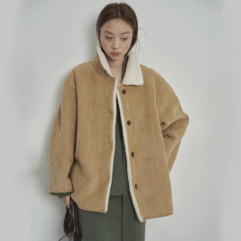 Love and Nancy 2024 Winter Thick Suede & Fur Retro Jacket - Warm, Loose-Fit, All-Match Design