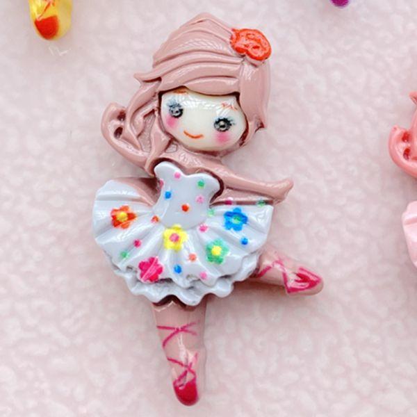 10 Pcs New Kawaii Resin Cartoon Ballet Girl Resin Scrapbook Diy Jewelry Children Gift Hairpin Accessorie
