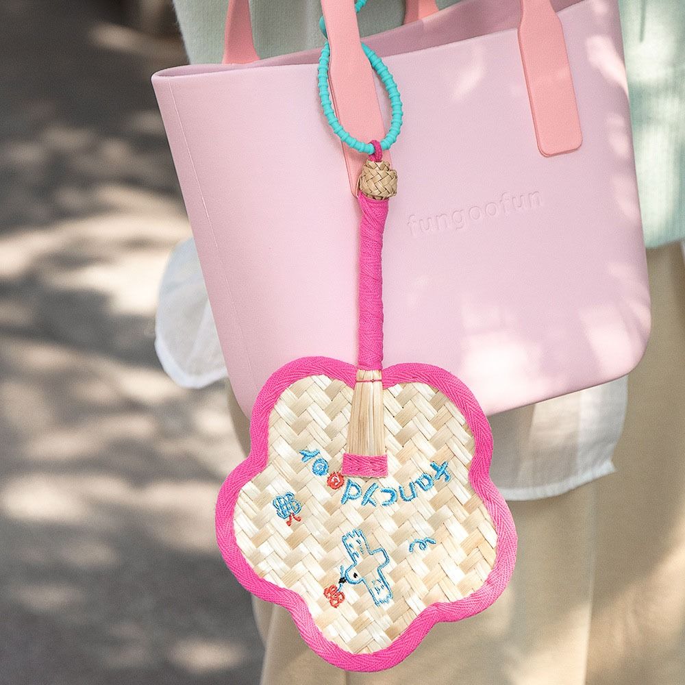 Handmade Hand Cranked Fan Handheld Cute Woven Fan Colorful Manual Straw Hand Fans  Party Decoration