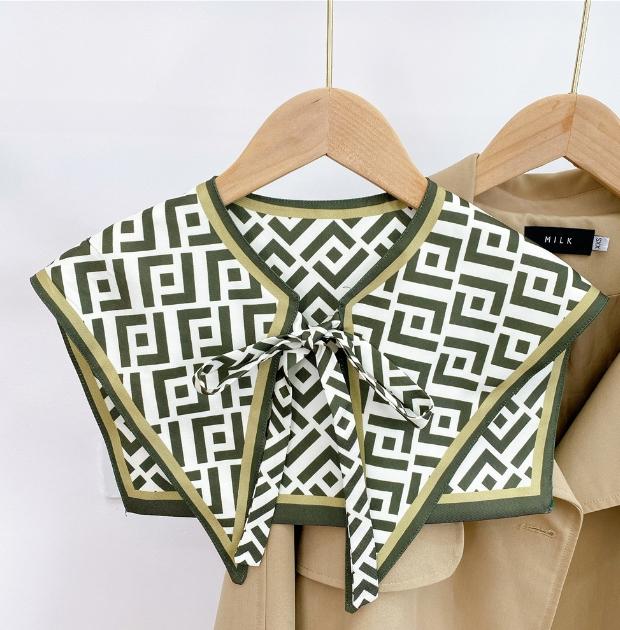 New Design Floral Shawl Fake Collar Women Detachable Collars Big Lapel False Collar Shoulder Wrap Scarf Clothing Accessories