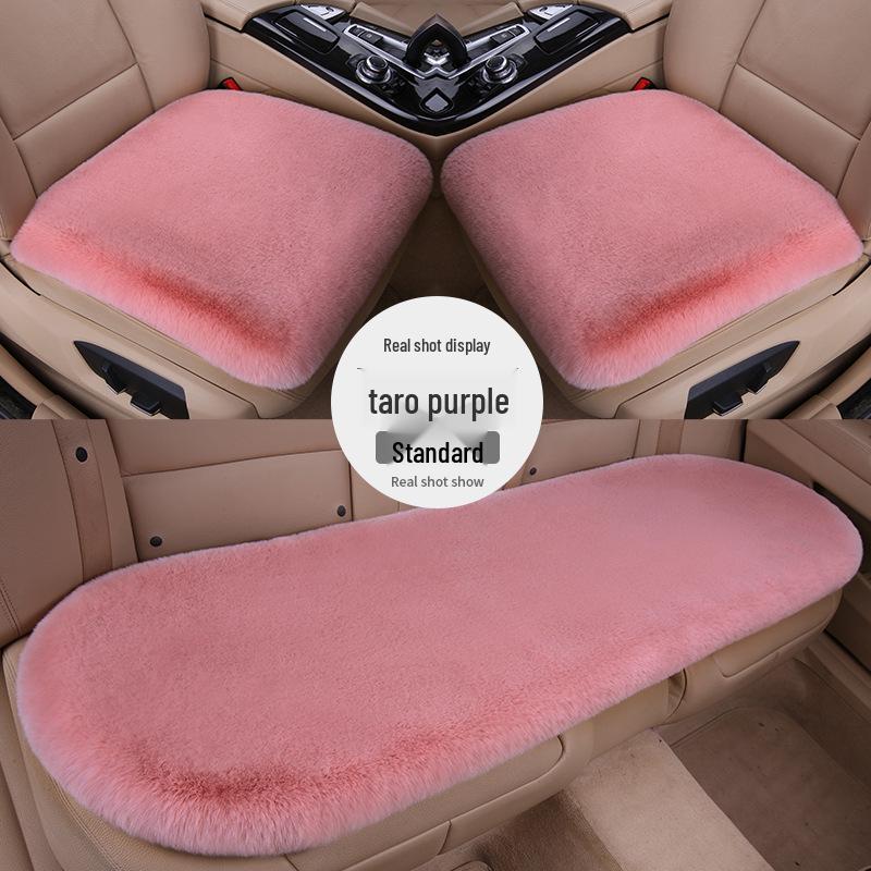 Winter Plush Car Seat Cushion Set: Thick Short Pile, Wool, Rabbit Hair, Non-Slip, 3-Piece