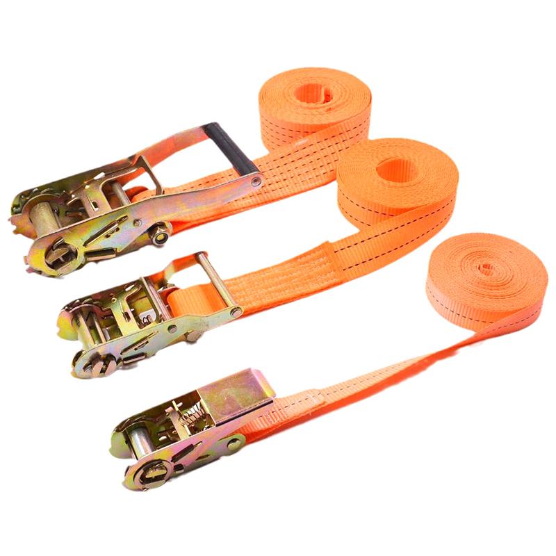 Safety-Engineered Luggage Tie-Down; Heavy-Duty Ratchet Strap with Metal Buckle for Cars and Trucks