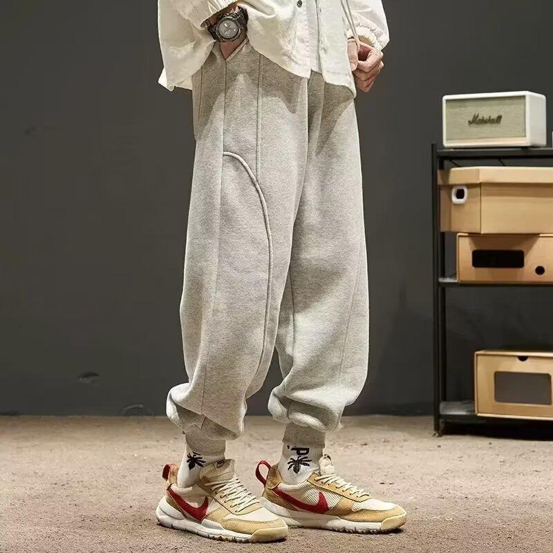 Scimitar Casual Pants Men's Spring Wide-footed Loose Sweatpants High-end Casual Boys Trousers