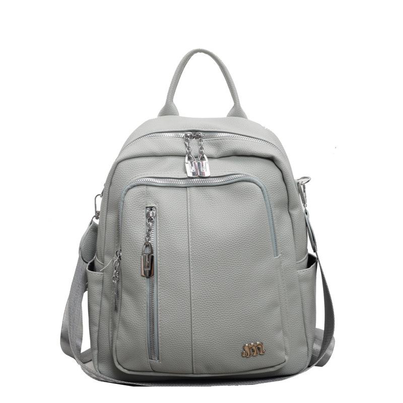 Women's New Soft Leather Large Capacity PU Backpack with High Aesthetic Value for Travel and Commuting Backpack with Simple Design