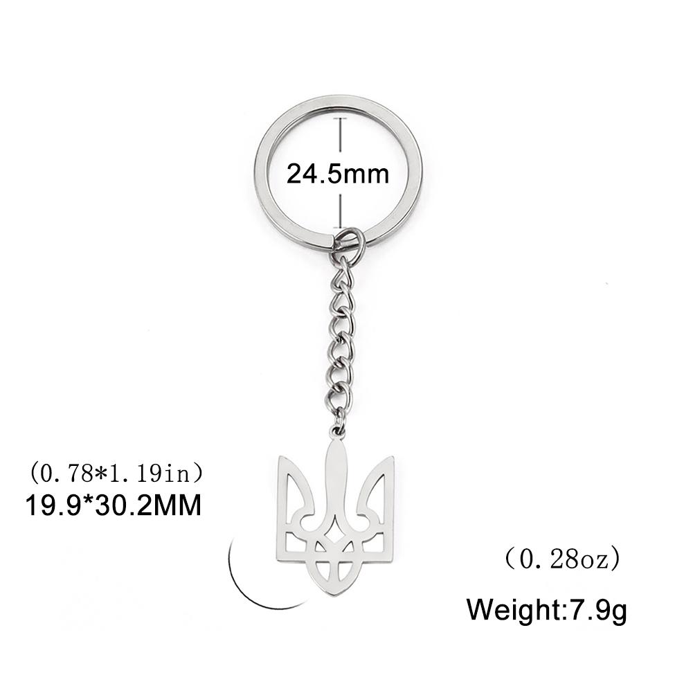 Llavero con Emblema Nacional de Ucrania Anillos con Símbolo Ucraniano Portallaves Acero Color Dorado Joyería Bijoux Insignia Colgante para Bolso Llaveros de Coche
