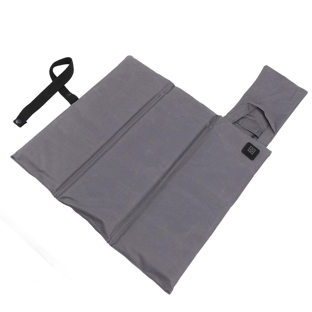 Oppvarmet setepute Polyester Komfortabel Bærbar Brettet Oppvarmet Sitteunderlag for Innendørs Utendørs Grå