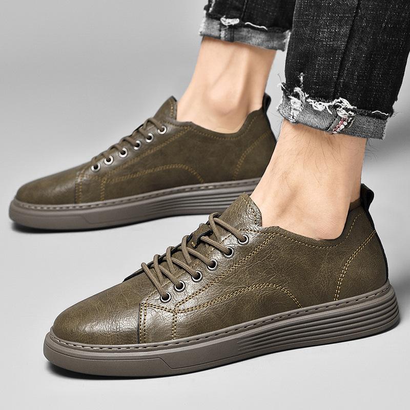 Men's Shoes 2025 Summer New Men's Comfortable Wear-resistant Non-slip British Style Tooling Leather Surface Waterproof Outdoor Casual Shoes