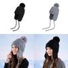 Women Knitted Warm Winter Hat With Bow For Outdoor Sports And Commuting