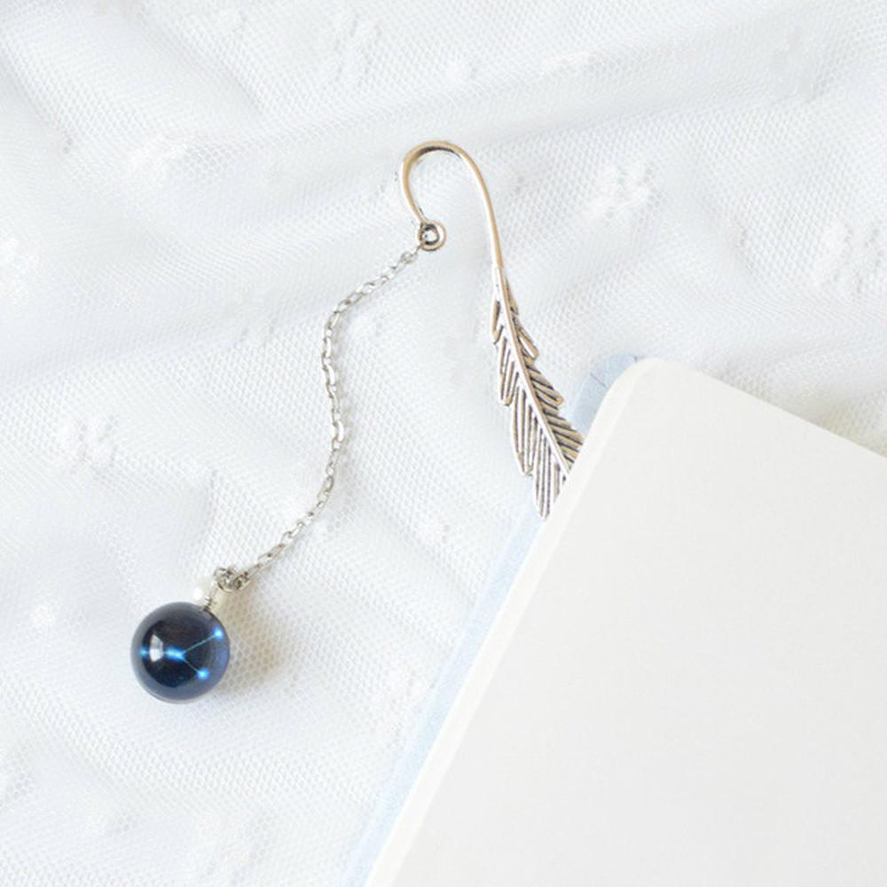 Feather Bookmark Metal Book mark 12 Constellation Bookmark Bookmark Pendant Noctilucent Bookmark