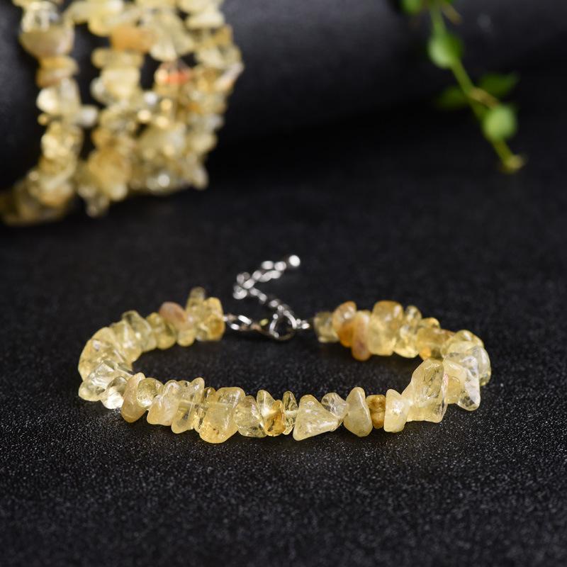 Natural Crystal Bracelet, Adjustable Original Stone and Gravel Bracelet, Irregular Gravel Bracelet, Fresh Style, Fashionable Casual Bracelet, Jewelry