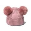Cross-border Amazon wish new pink and white boys and girls children's hats and gloves two-piece children's winter models