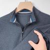Men's Pullover Zipper Stand Collar Knit Sweater