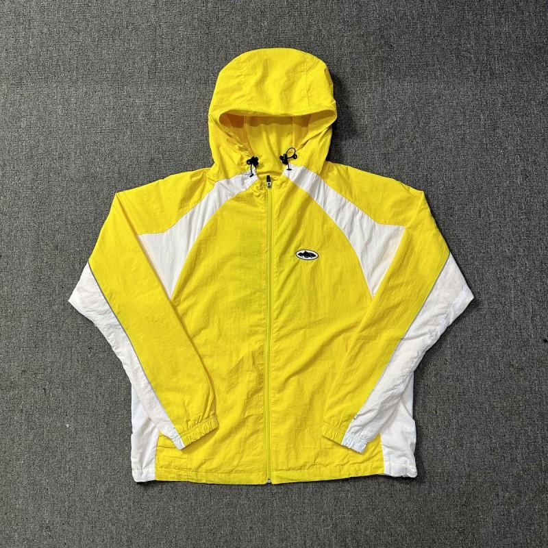 Mens Streetwear Windproof Water-Resistant Cotton Blend Hooded Jacket With Reflective Tape Detail