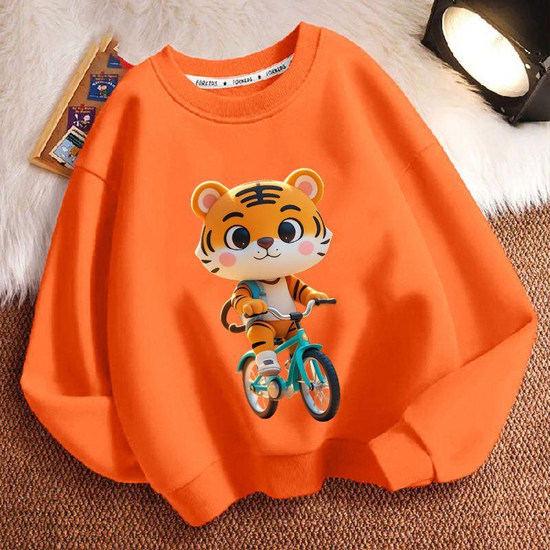 Roztomilá mikina s kapucí pro děti s malým tygříkem, ležérní top pro chlapce a dívky na jaro a podzim