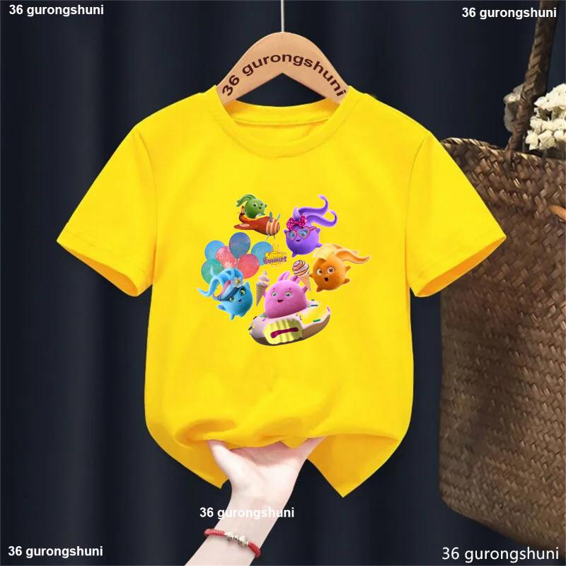 New Arrival Girls Tshirt Cute Sunny Bunnies Cartoon Print Kids T-Shirts Summer Funny Boys T Shirt Fashion Toddler Shirt Tops