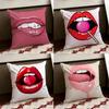 Velvet red lips Cushion Cover Reversible Soft Durable Pillow Cover Home  Car MultiScene Use for Daily Comfort