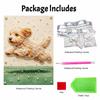 Pearl Art Canvas Kit with Frame Jumping Puppy Dog Pattern Relaxing Handmade Craft for Cozy Bedroom Home Decor Gift