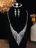 European Style Diamond-Inlaid Evening Necklace & Jewelry Set for Brides