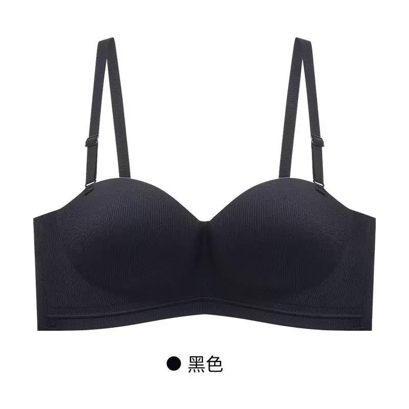 [Round chest] Small breasts gather and expand to show large underwear hanging neck invisible tube top strapless large breasts show small bra