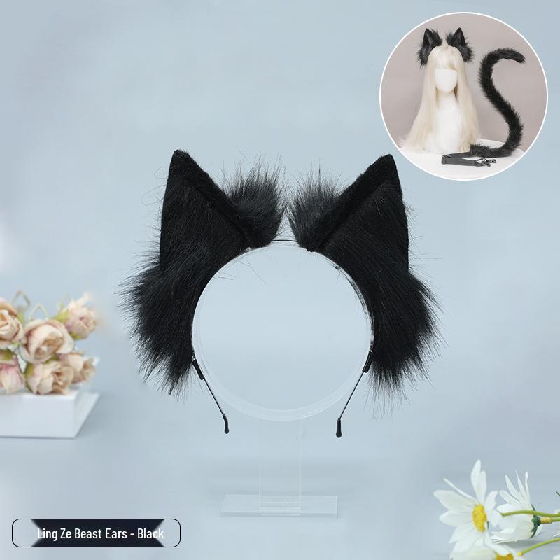 Handcrafted Plush Cat Ear Headband for Cosplay & DIY