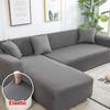 Solid Color Corner Sofa Cover Elastic Thin Fabric Sofa Covers for Living Room Pets L Shape Sofa Need Order 2 Pieces Slipcover
