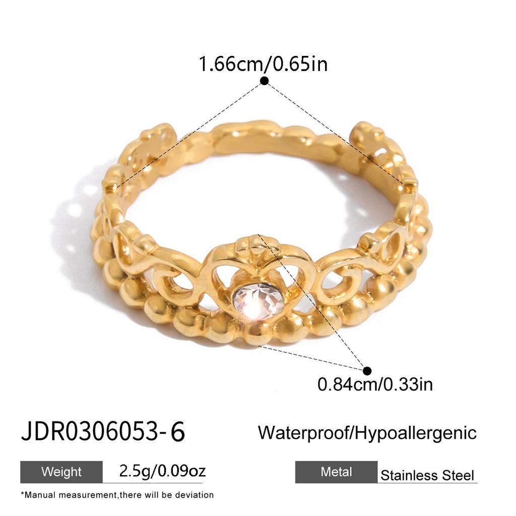 Youthway Vergoldeter Edelstahl Geometrischer Mode Ring Wasserdicht Antiallergisch Farbecht Modeschmuck Unisex