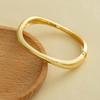 Design-inspired Metal Smooth-textured Open Bracelet, Minimalist Geometric, Individualistic Wide Wristband