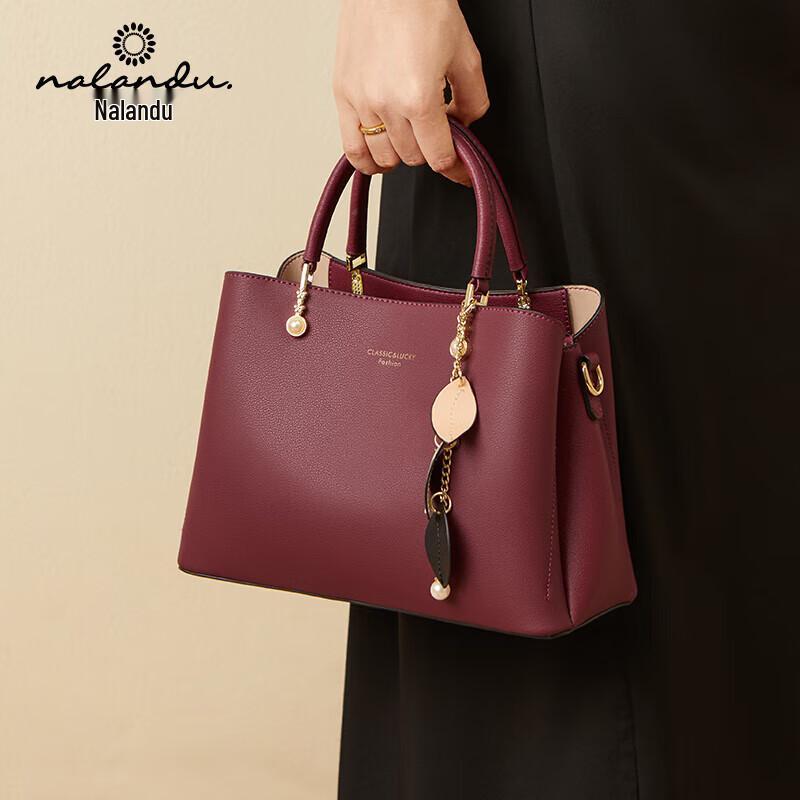 Elegant Red Leather Wedding Handbag