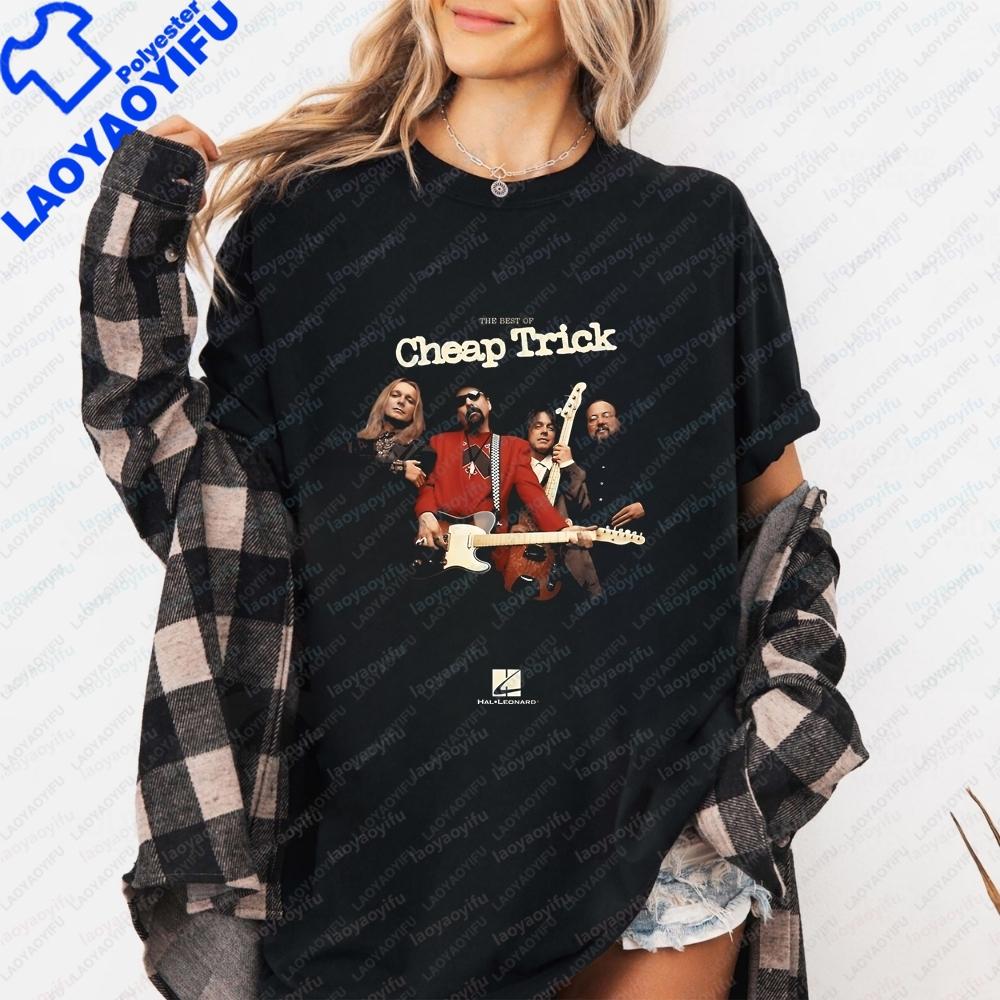 Cheap Trick Rock Bands Summer Casual Trend Shortsleeved Unisex Roundneck Tshirt for Both Unisex and WoUnisex