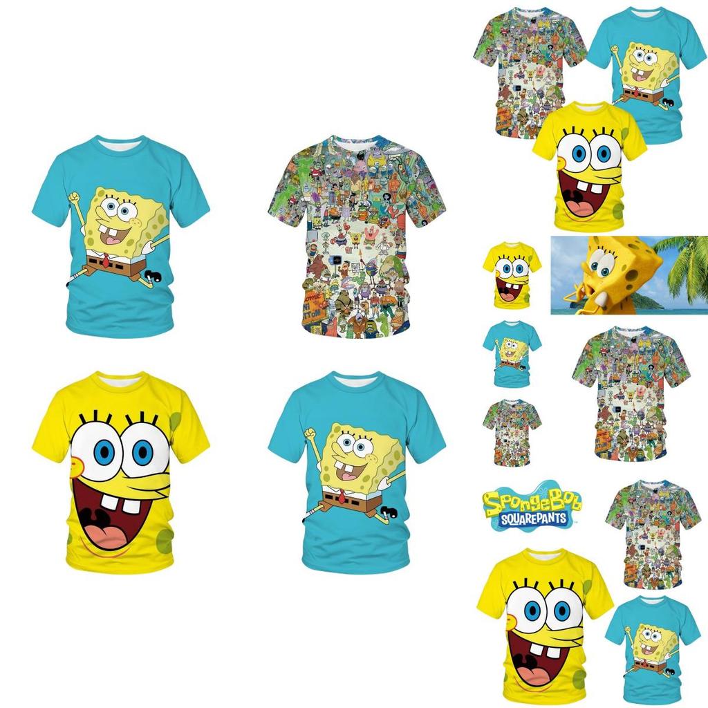 Cute 3d Spongebob Squarepants Cartoon T-shirt For Boys And Girls