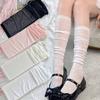 Summer Thin Breathable Mesh Knee Long Socks Mesh Stockings Solid Color Long Socks Women Stockings