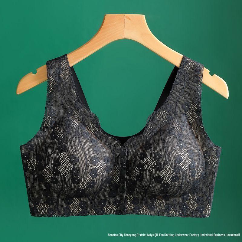 Popular Plus Size Seamless Lace Nursing Push-Up Bra - Comfortable, Wireless, Open-Front Bandeau Vest for Women