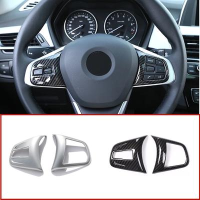 2Pcs Auto Lenkrad Tasten Rahmen Dekoration Abdeckung Trim Fit Für BMW X1 F48 2016-18 2 Serie aktive Tourer F45