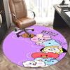 BT21 K-Pop Chair Mat Round Rug-Office Carpet, Machine Washable, Non-slip, Suitable for Living Rooms, Bedrooms