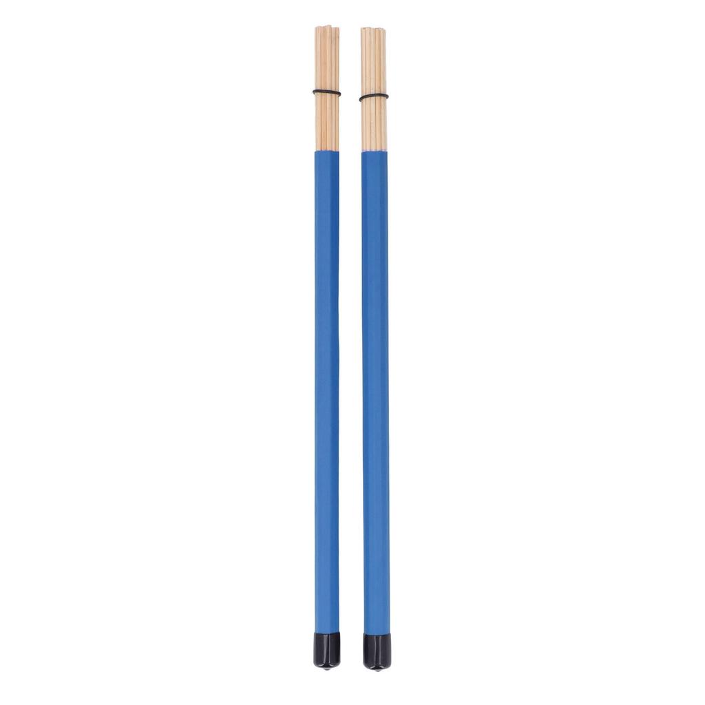 2Pcs Drum Brush Drumstick Stick Mallet Bamboo Percussion Tool Instrument Accessory Set Kit Blue