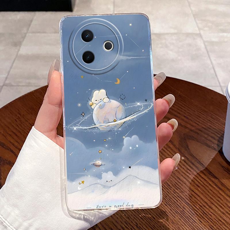 Jelly Casing For Vivo Y39 5G V2443 V2436 Clear Silicone Soft TPU Back Cover Cute Cat Rabbit Heart Phone Case